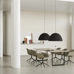 70/70 dining table 295x108 cm, Grey linoleum-Plywood-Sand