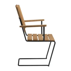 A2 armchair, Untreated teak-black