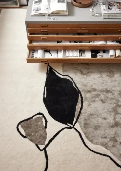 Abstract rug 250x350 cm, Ivory