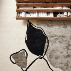 Abstract rug 200x300 cm, Ivory