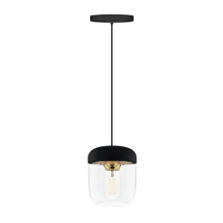 Acorn lamp shade black, polished brass