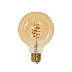 Airam Smart Home Filament LED-globe light source, Amber, 95mm, spiral e27, 6w