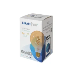 Airam Smart Home Filament LED-globe light source, Amber, 95mm, spiral e27, 6w