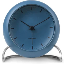 AJ City Hall table clock, stone blue