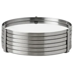 AJ coasters, stainless steel