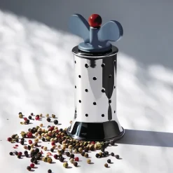 Alessi pepper mill, blue-stainless steel