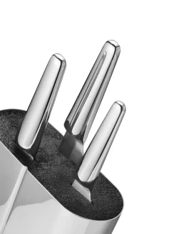 Alfredo knife block, Stainless steel-silver
