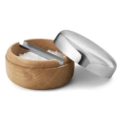 Alfredo salt cellar Ø8.5 cm, Oak-stainless steel