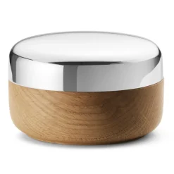 Alfredo salt cellar Ø8.5 cm, Oak-stainless steel