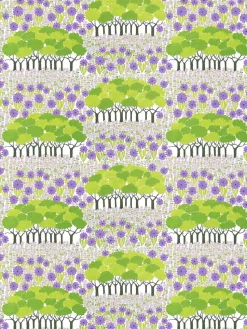 Allé fabric, Green-purple