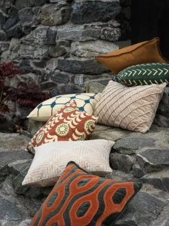 Alok cushion cover 50x50 cm, Terracotta-cactus green