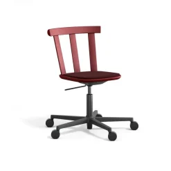 Alt chair swivel base upholstered seat birch, Hallingdal 65-694 maroon-lingonberry 19