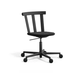 Alt chair swivel base upholstered seat oak, Hallingdal 65-180 black-matte black 99