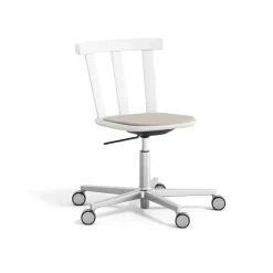 Alt chair swivel base upholstered seat birch, Hallingdal 65-103 grey/beige-white 21