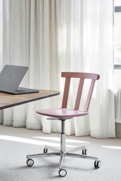 Alt chair swivel base upholstered seat birch, Vidar 4, 633 pink-mauve 27