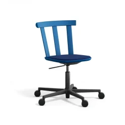 Alt chair swivel base upholstered seat birch, Hallingdal 65-754 blue-Baltic blue 28