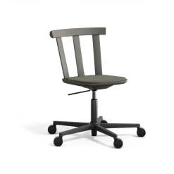 Alt chair swivel base upholstered seat birch, Hallingdal 65-153 dark grey-dark grey 62