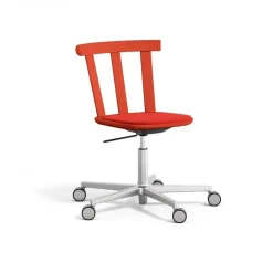 Alt chair swivel base upholstered seat birch, Vidar 4, 542 red-strawberry red 44