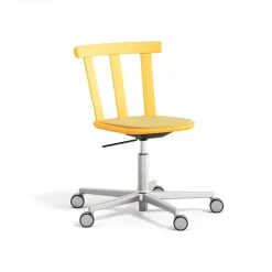 Alt chair swivel base upholstered seat birch, Hallingdal 65-407 yellow-clear yellow 80