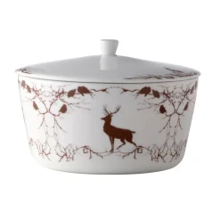 Alveskog serving terrin with lid, White-brown