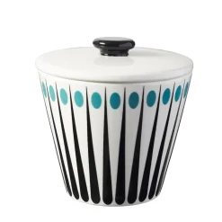 Amanda sugar bowl, white-aqua