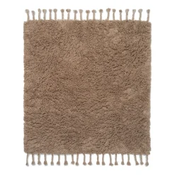 Amass long pile rug 140x140 cm, White Pepper