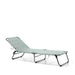 Amigo sun lounger, Fabric sage green-aluminium