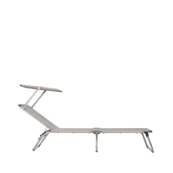 Amigo Top sun lounger, Fabric textaline taupe-aluminium frame-sunroof