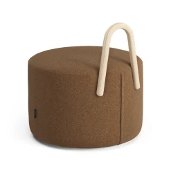 Amstelle pouf medium with wheel box natural lacquer, Main Line Flax 15