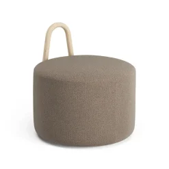 Amstelle pouf medium with wheel oak natural lacquer, Main Line Flax 23