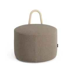 Amstelle pouf medium with wheel oak natural lacquer, Main Line Flax 23