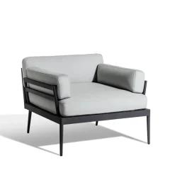 Anholt lounge chair, Sunbrella Natté Grey Storm-dark grey aluminium frame