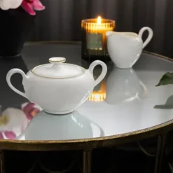 Anmut Gold sugar bowl, White
