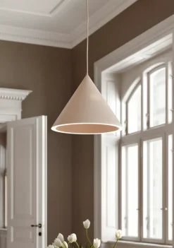 Annular pendant large, Beige