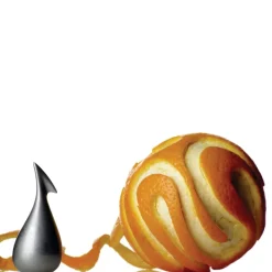 Apostrophe citrus peeler, matte stainless steel