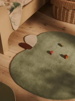 Apple tufted rug, Tea Green, 110x110 cm