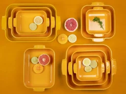 Appolia ceramic dish 40x27 cm, Saffron yellow