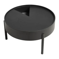Arc coffee tableØ66 cm, Black-ash