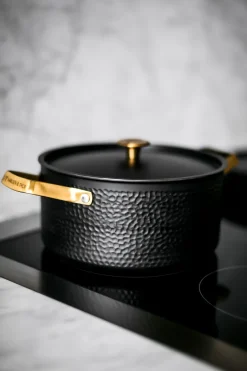 Arvet hammered black casserole with lid, Mio. 4 L