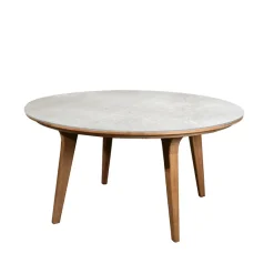 Aspect dining table round, Fossil grey-teak