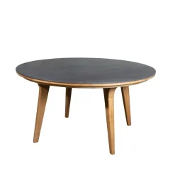 Aspect dining table round, Fossil black-teak