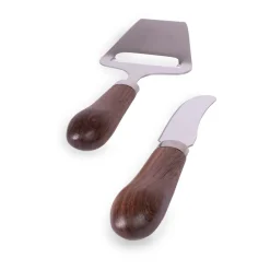 Astrid cheese slice and butter knife, Brown-silver