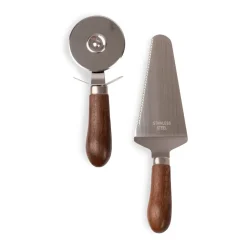 Astrid pizza- and pie set, Brown-silver