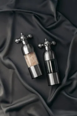 Axia salt- and pepper mill set, Brushed steel
