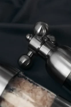 Axia salt- and pepper mill set, Brushed steel