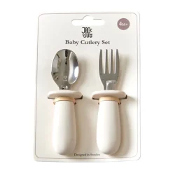 Baby cutlery set 2 pieces, Cream