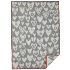 Baby Heart wool blanket, grey