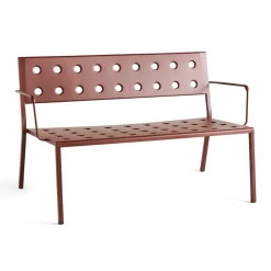 Balcony Lounge bench with armrest 121.5x69 cm, Iron red