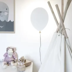 Balloon wall lamp, white-ash