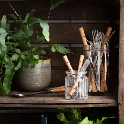 Bambou cutlery 24 pcs, natural wood